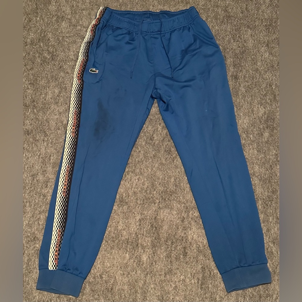 Men’s Lacoste Sport Blue/Orange Tennis Abrasion-Resistant Pants - 2XL/ FR 7